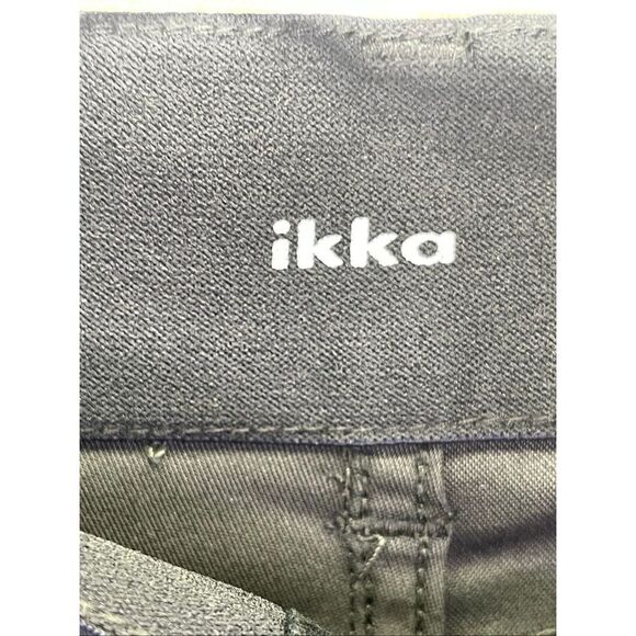 Ikka Stretch Flat Front Slim Fit Cropped Pants Dark Wash Black Size Medium - Picture 4 of 11